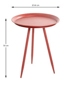 HAKU Möbel Beistelltisch aus Metall H 47-54 cm Ø 38-44 cm, Ø 44 cm, H 54 cm in Rot