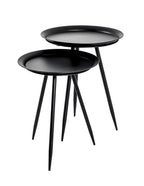 HAKU Möbel Beistelltisch aus Metall H 47-54 cm Ø 38-44 cm, Ø 38 cm, H 47 cm in Schwarz