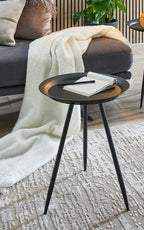 HAKU Möbel Beistelltisch aus Metall H 47-54 cm Ø 38-44 cm, Ø 44 cm, H 54 cm in Schwarz