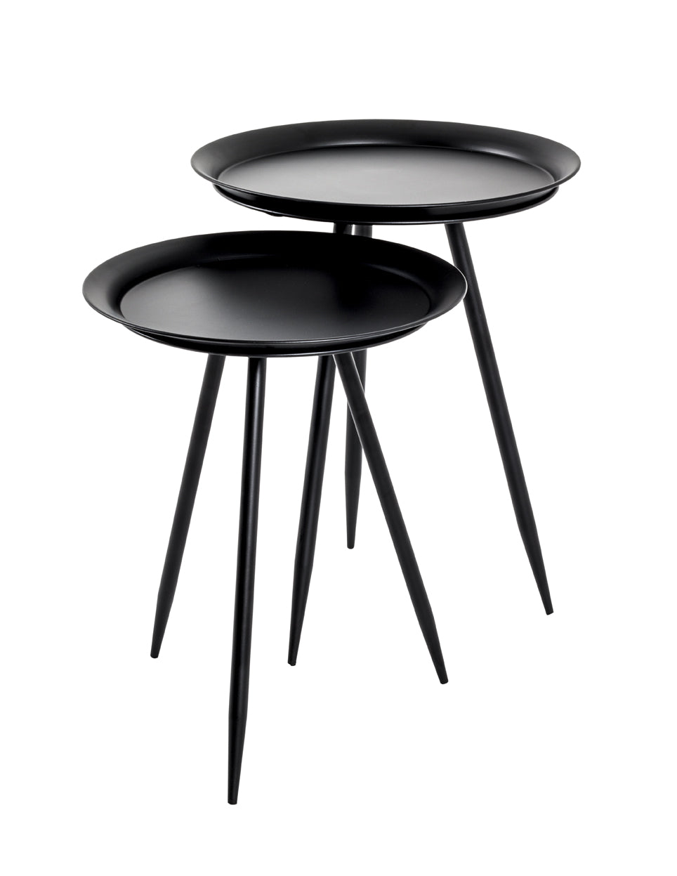 HAKU Möbel Beistelltisch aus Metall H 47-54 cm Ø 38-44 cm, Ø 44 cm, H 54 cm in Schwarz
