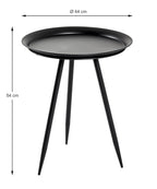 HAKU Möbel Beistelltisch aus Metall H 47-54 cm Ø 38-44 cm, Ø 44 cm, H 54 cm in Schwarz
