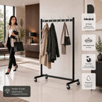 HAKU Möbel Rollgarderobe aus Metall in Schwarz
