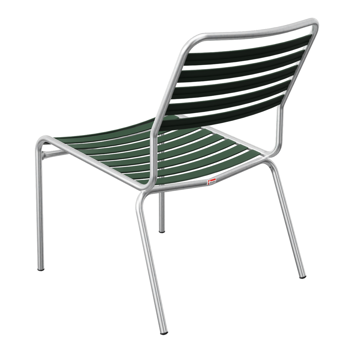 Aluminium Gartenstuhl mit grünen Kunststoffstreifen, modernes Design, stapelbar, für Terrasse und Garten