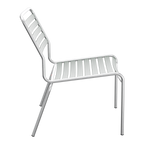 Moderner Aluminium Gartenstuhl mit Rippendesign, stapelbar und wetterfest für Terrasse und Balkon.