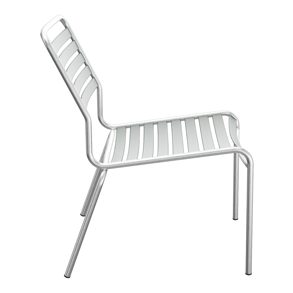 Moderner Aluminium Gartenstuhl mit Rippendesign, stapelbar und wetterfest für Terrasse und Balkon.