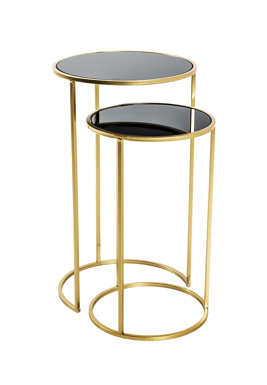 HAKU Möbel Beistelltisch aus Metall mit Glas in Gold