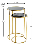 HAKU Möbel Beistelltisch aus Metall mit Glas in Gold