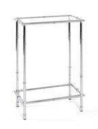 HAKU Möbel Konsole aus Metall mit Glas in Silber 50 x 25 x 75 cm