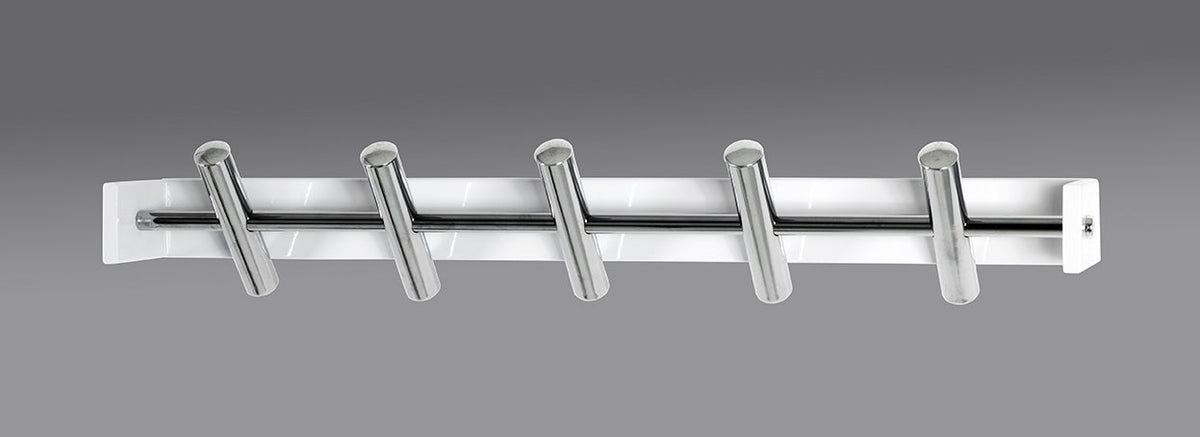 HAKU Möbel Garderobenleiste aus Metall in Weiss 60 x 10 x 10 cm