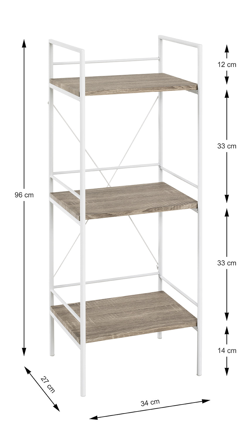 HAKU Möbel Regal aus MDF Kippschutz in Braun 34 x 27 x 96 cm