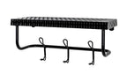 HAKU Möbel Wandgarderobe aus Metall in Schwarz 42 x 16 x 19 cm