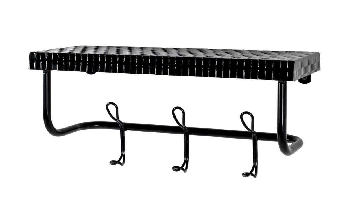 HAKU Möbel Wandgarderobe aus Metall in Schwarz 42 x 16 x 19 cm
