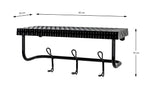 HAKU Möbel Wandgarderobe aus Metall in Schwarz 42 x 16 x 19 cm