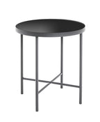 HAKU Möbel Beistelltisch aus Metall mit Glas in Anthrazit 40 x 47 cm