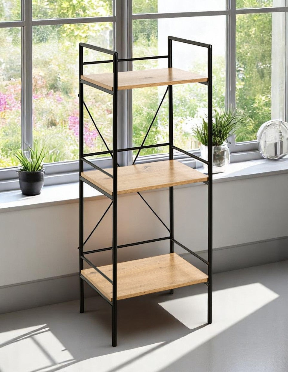 HAKU Möbel Regal aus MDF Kippschutz in Braun 34 x 27 x 96 cm