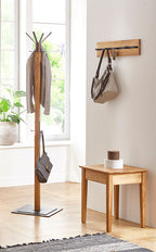 HAKU Möbel Wandgarderobe aus Massivholz in Braun 60 x 6 x 15 cm