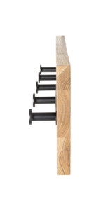 HAKU Möbel Wandgarderobe aus Massivholz in Braun 60 x 6 x 15 cm