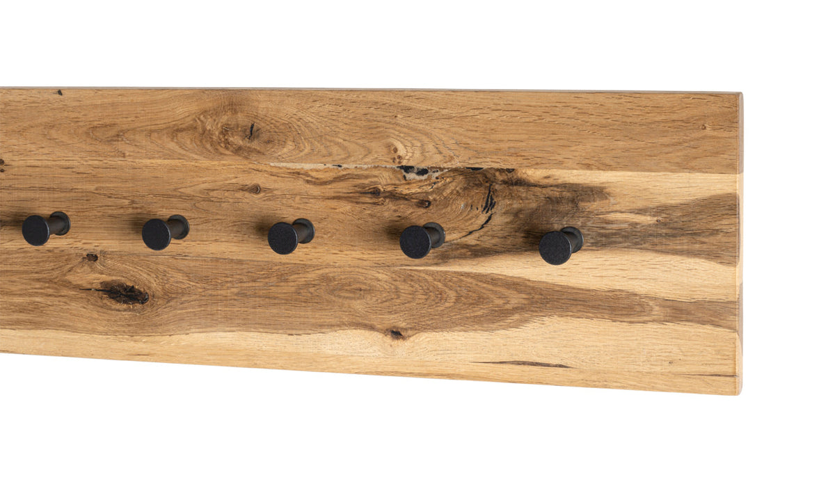 HAKU Möbel Wandgarderobe aus Massivholz in Braun 80 x 6 x 20 cm
