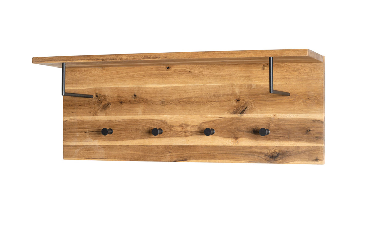 HAKU Möbel Wandgarderobe aus Massivholz Hutablage in Braun