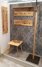 HAKU Möbel Wandgarderobe aus Massivholz Hutablage in Braun