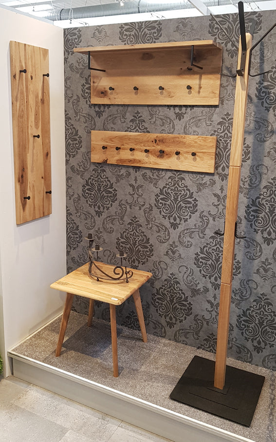 HAKU Möbel Wandgarderobe aus Massivholz Hutablage in Braun