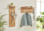 HAKU Möbel Wandgarderobe aus Massivholz Hutablage in Braun