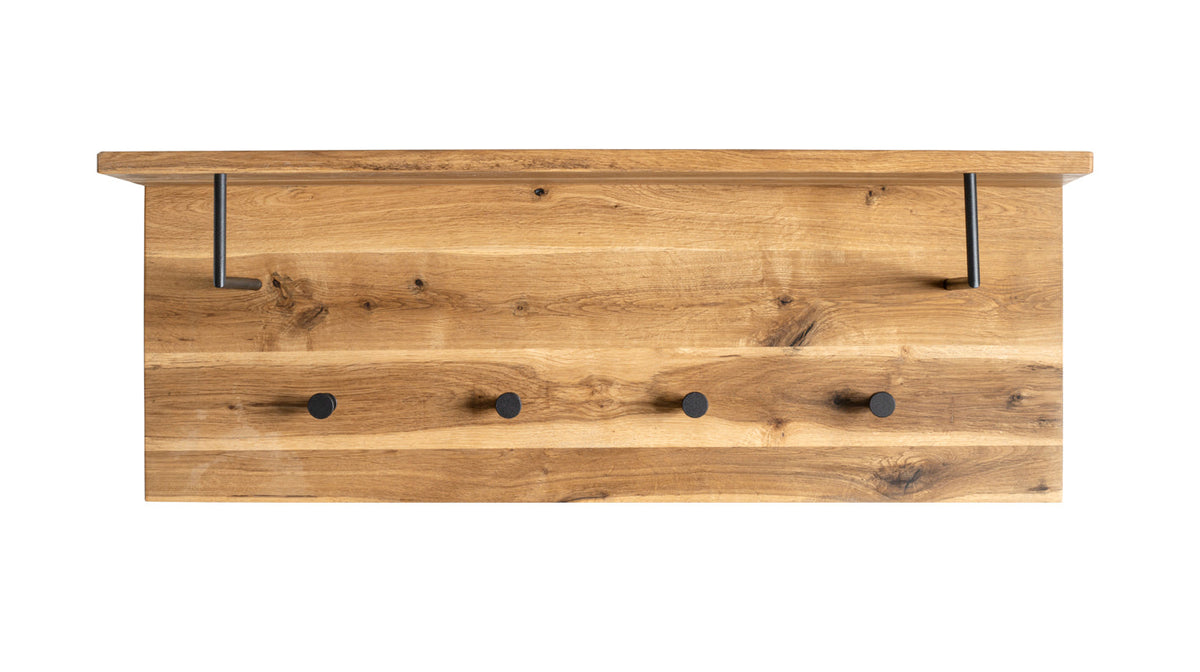 HAKU Möbel Wandgarderobe aus Massivholz Hutablage in Braun