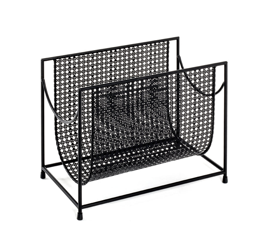HAKU Möbel Zeitungsständer aus Metall in Schwarz 37 x 22 x 30 cm