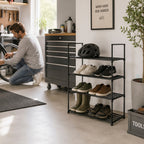 HAKU Möbel Schuhregal aus Metall in Schwarz
