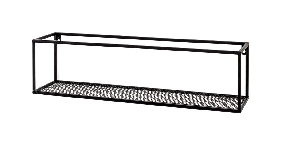 HAKU Möbel Wandregal aus Metall in Schwarz B 50-70 cm H 16 cm, 50 x 16 cm, H 16 cm