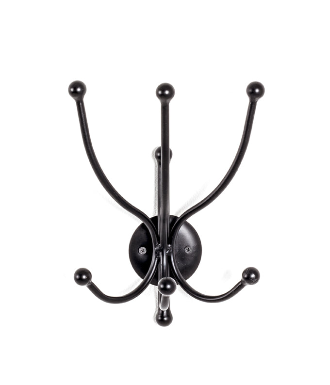 HAKU Möbel Wandgarderobe aus Metall in Schwarz 19 x 14 x 29 cm