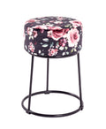 HAKU Möbel Hocker aus Textil Motiv Blume und Floral in Blau 30 x 46 cm