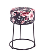 HAKU Möbel Hocker aus Textil Motiv Blume und Floral in Blau 30 x 46 cm