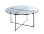 HAKU Möbel Beistelltisch aus Metall Füsse höhenverstellbar in Silber 75 x 40 cm