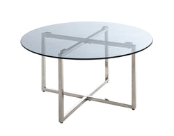 HAKU Möbel Beistelltisch aus Metall Füsse höhenverstellbar in Silber 75 x 40 cm