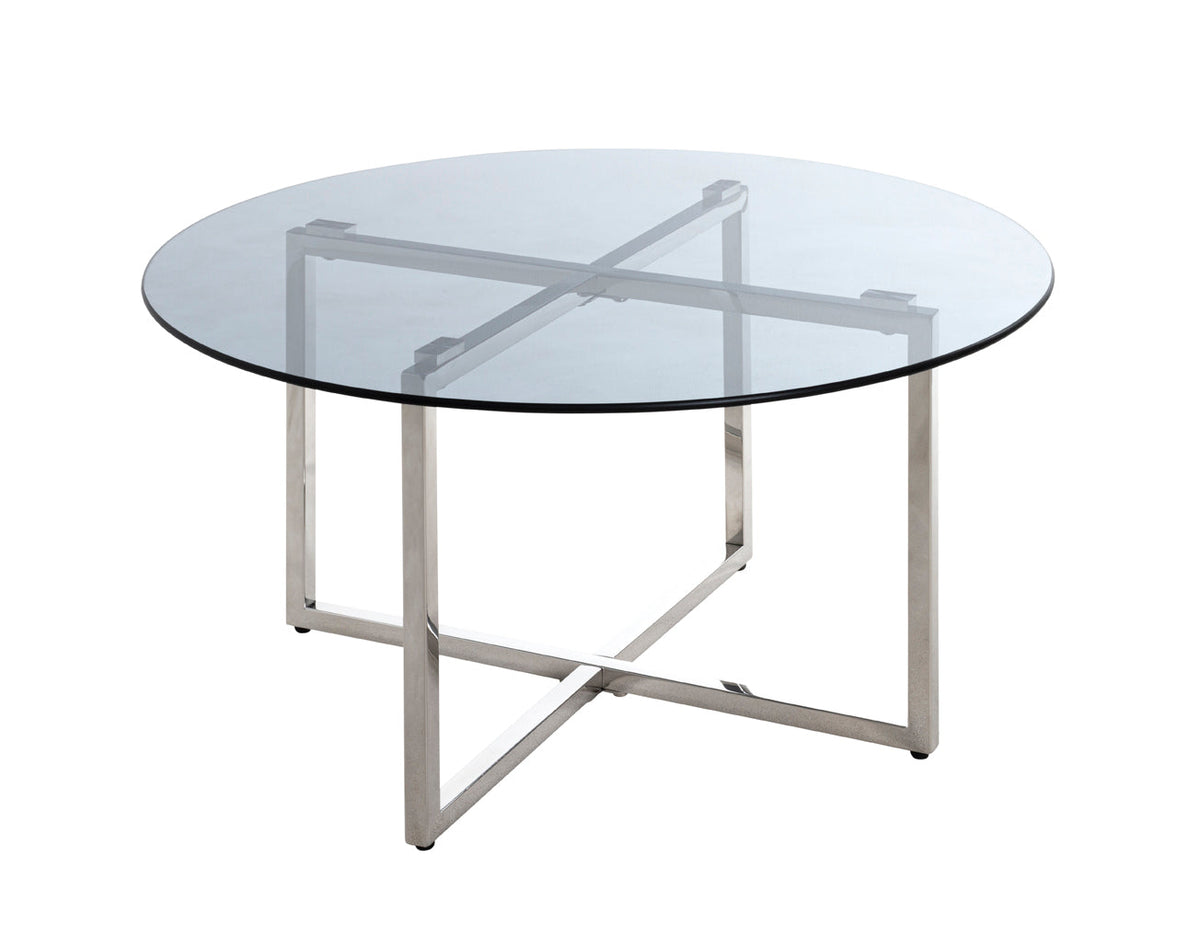 HAKU Möbel Beistelltisch aus Metall Füsse höhenverstellbar in Silber 75 x 40 cm