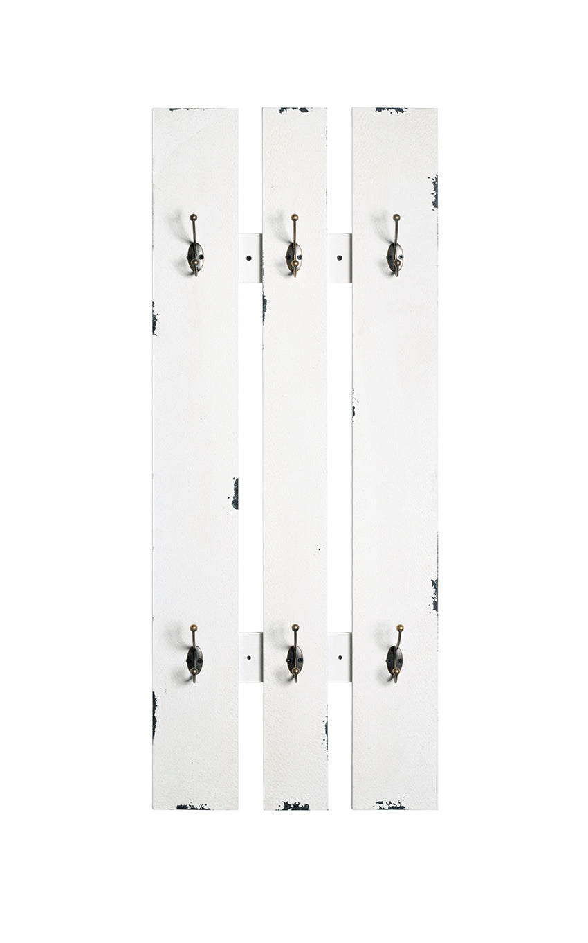 HAKU Möbel Wandgarderobe aus MDF in Weiss 40 x 9 x 100 cm