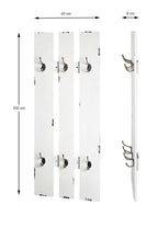 HAKU Möbel Wandgarderobe aus MDF in Weiss 40 x 9 x 100 cm
