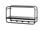 HAKU Möbel Wandgarderobe aus Metall in Schwarz 45 x 15 x 25 cm