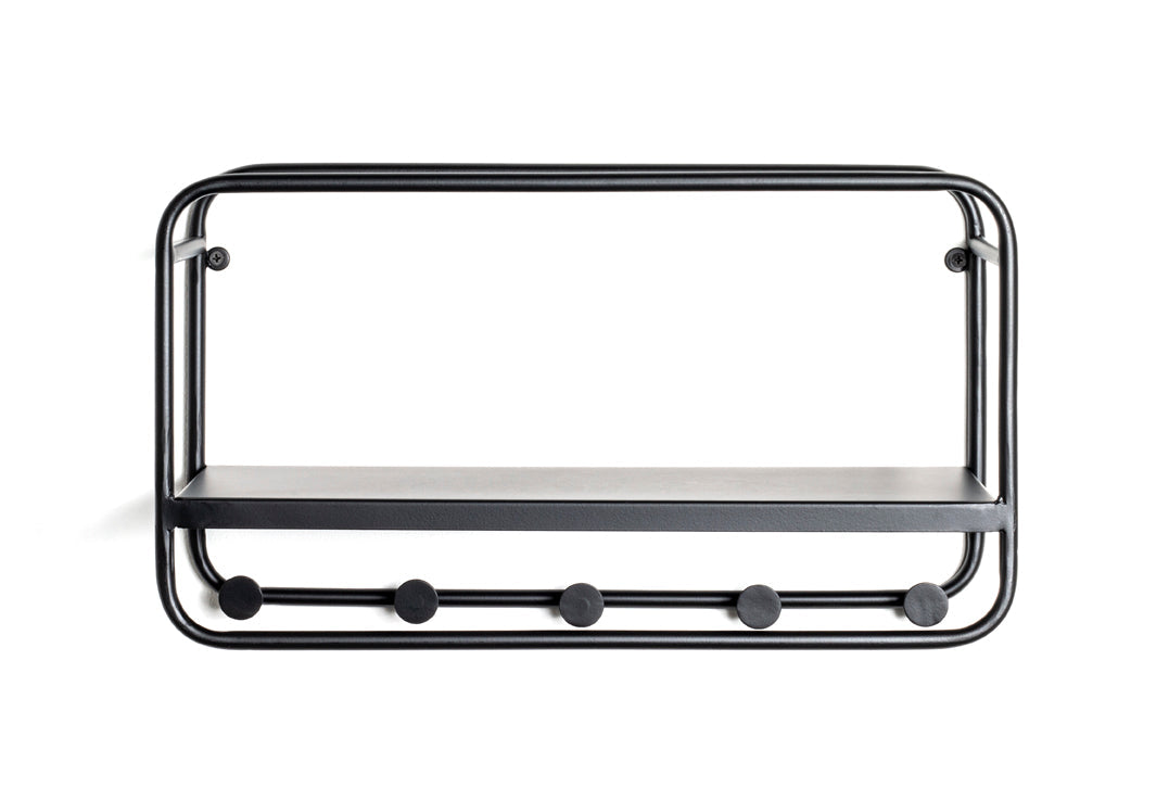 HAKU Möbel Wandgarderobe aus Metall in Schwarz 45 x 15 x 25 cm