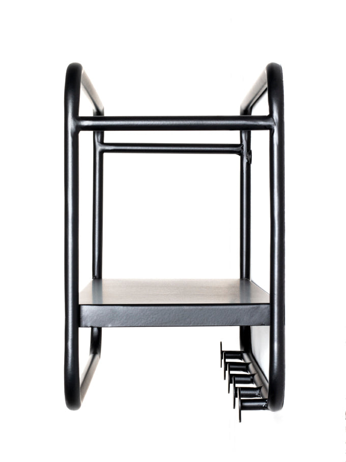 HAKU Möbel Wandgarderobe aus Metall in Schwarz 45 x 15 x 25 cm