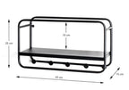 HAKU Möbel Wandgarderobe aus Metall in Schwarz 45 x 15 x 25 cm