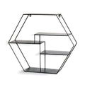 HAKU Möbel Wandregal aus Metall in Schwarz 61 x 16 x 54 cm