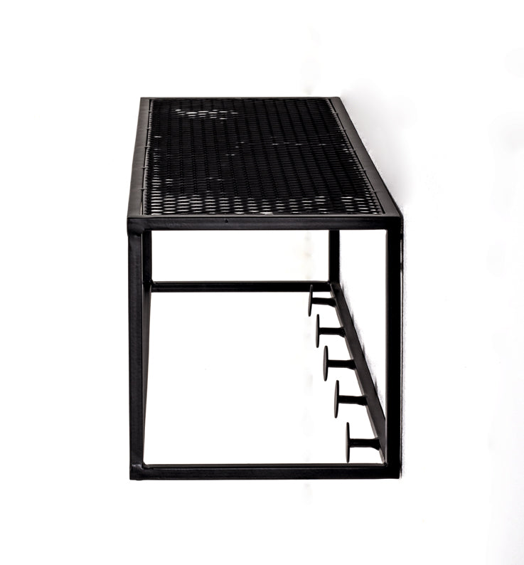 HAKU Möbel Wandgarderobe aus Metall in Schwarz 50 x 16 x 16 cm