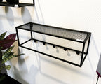 HAKU Möbel Wandgarderobe aus Metall in Schwarz 50 x 16 x 16 cm