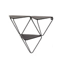 HAKU Möbel Wandregal aus Metall in Schwarz B 48-72 cm H 42-63 cm, 48 x 22 cm, H 42 cm