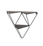 HAKU Möbel Wandregal aus Metall in Schwarz B 48-72 cm H 42-63 cm, 48 x 22 cm, H 42 cm