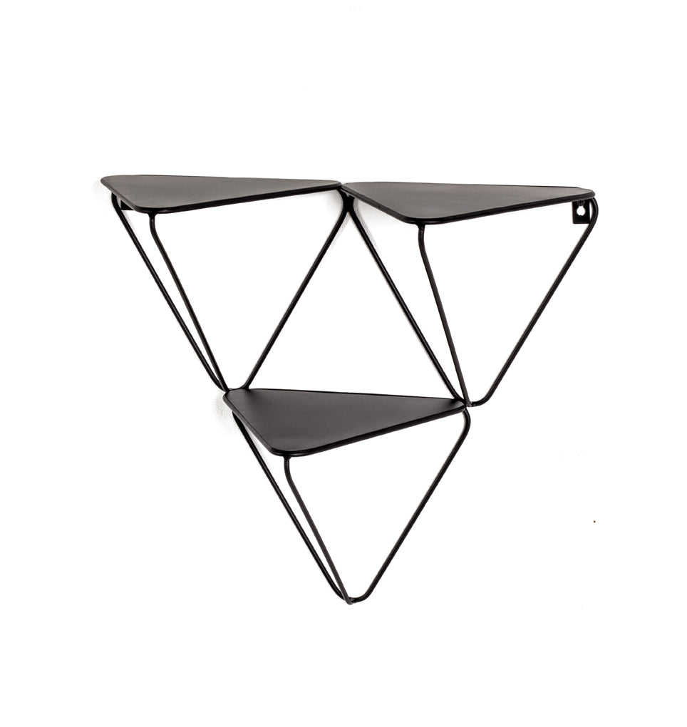 HAKU Möbel Wandregal aus Metall in Schwarz B 48-72 cm H 42-63 cm, 48 x 22 cm, H 42 cm