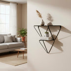 HAKU Möbel Wandregal aus Metall in Schwarz B 48-72 cm H 42-63 cm, 48 x 22 cm, H 42 cm
