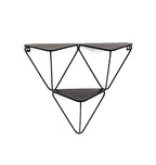 HAKU Möbel Wandregal aus Metall in Schwarz B 48-72 cm H 42-63 cm, 48 x 22 cm, H 42 cm
